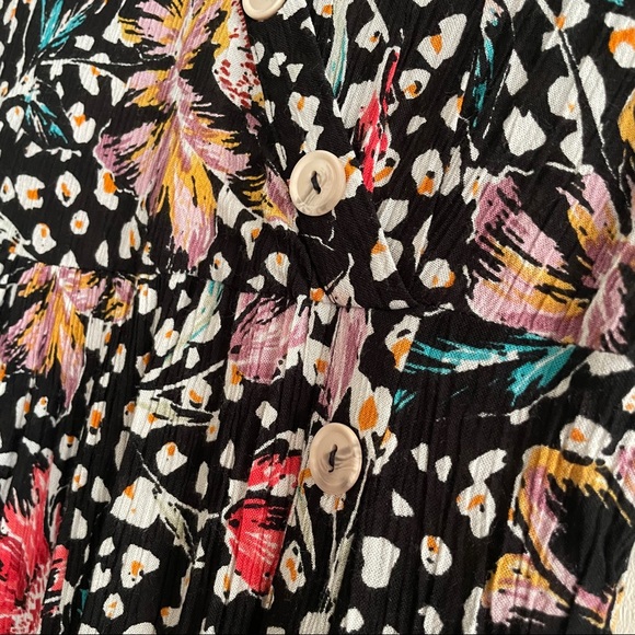 NWOT AQUA Leopard Floral A-Line Dress - Picture 6 of 8